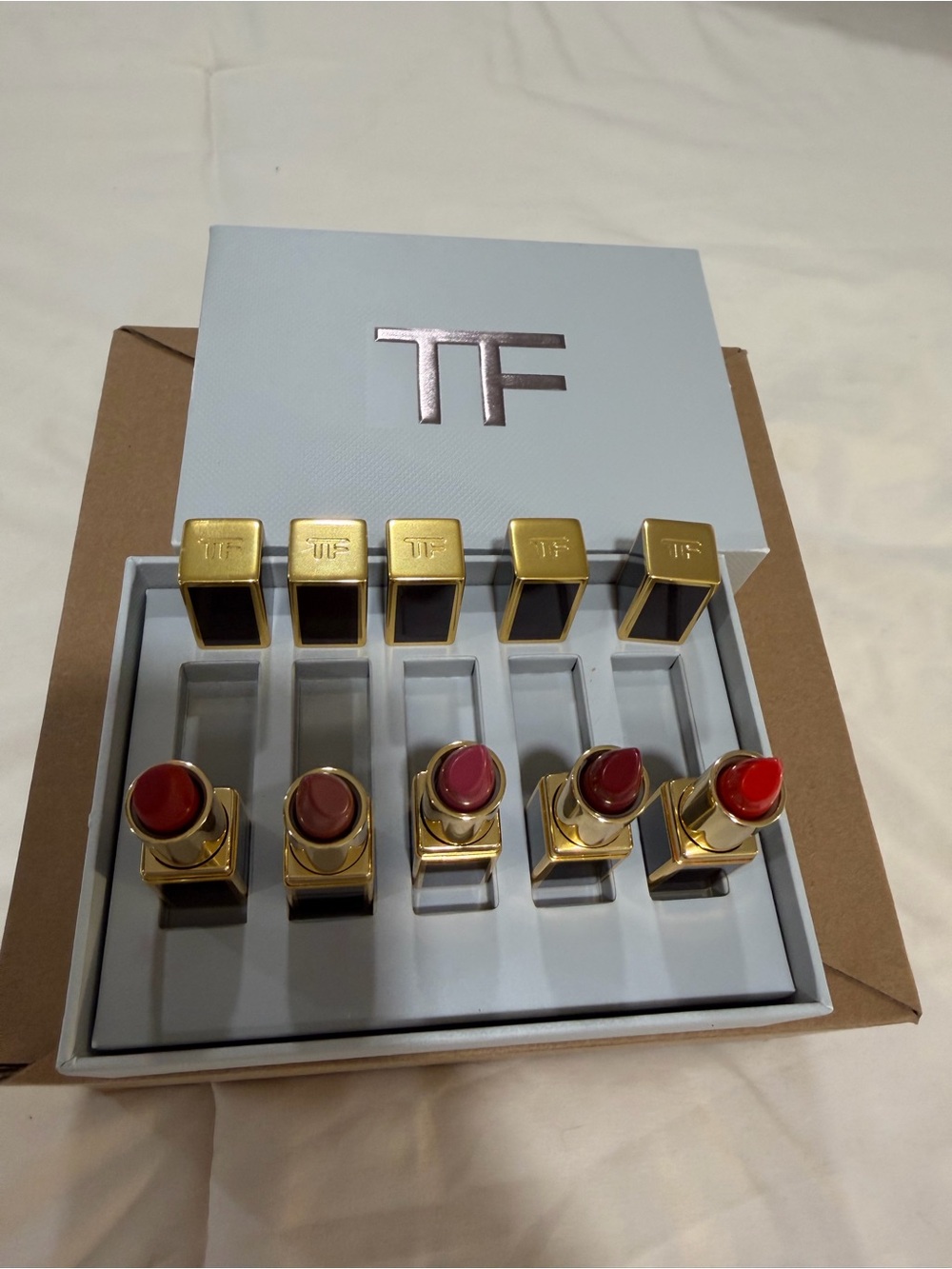 Tom Ford Lipstick Set in Brown and Gold Trim - Picture 2 of 5